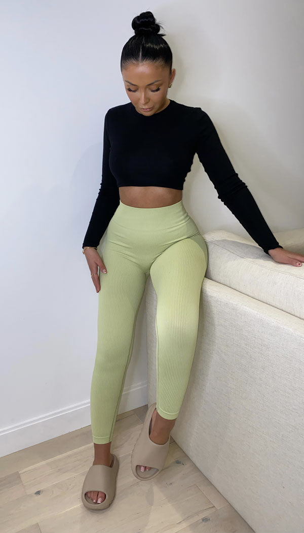 High Waist Ribbed Gym Leggings (colour variants)unscripted women's fashion  – Unscripted- Fashion retailer