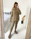 Knitted Roll Neck Ribbed Two Piece Set