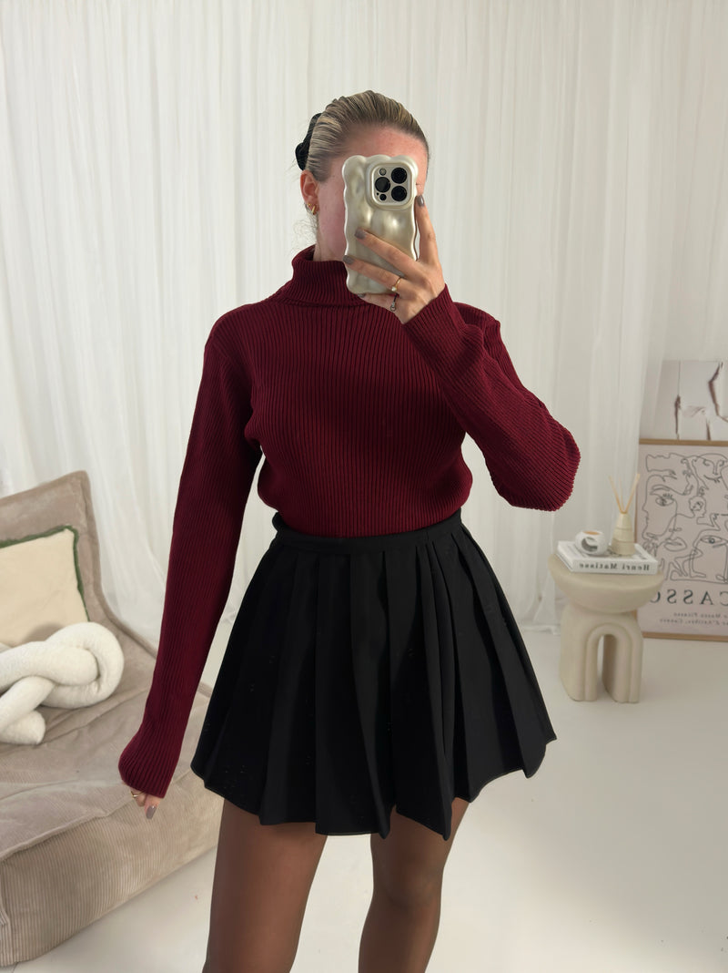 Anya Roll Neck Ribbed Top Jumper