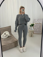 The Ellie Cable Knitted Batwing Two Piece Lounge Set