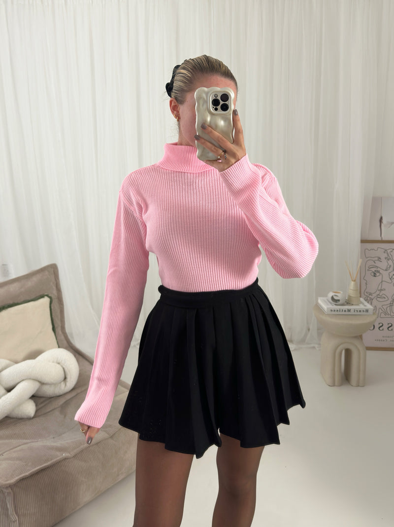 Anya Roll Neck Ribbed Top Jumper