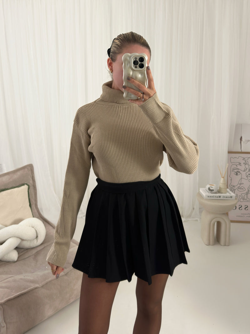 Anya Roll Neck Ribbed Top Jumper