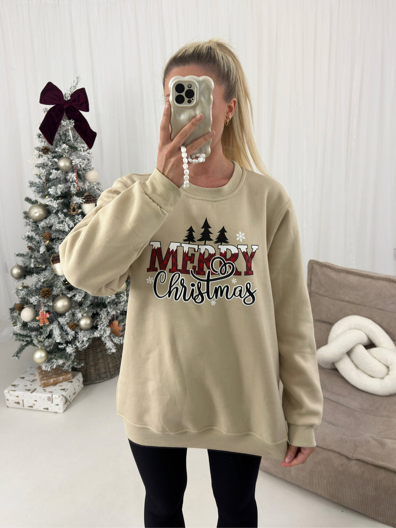 Merry Christmas Tree Slogan Jumper