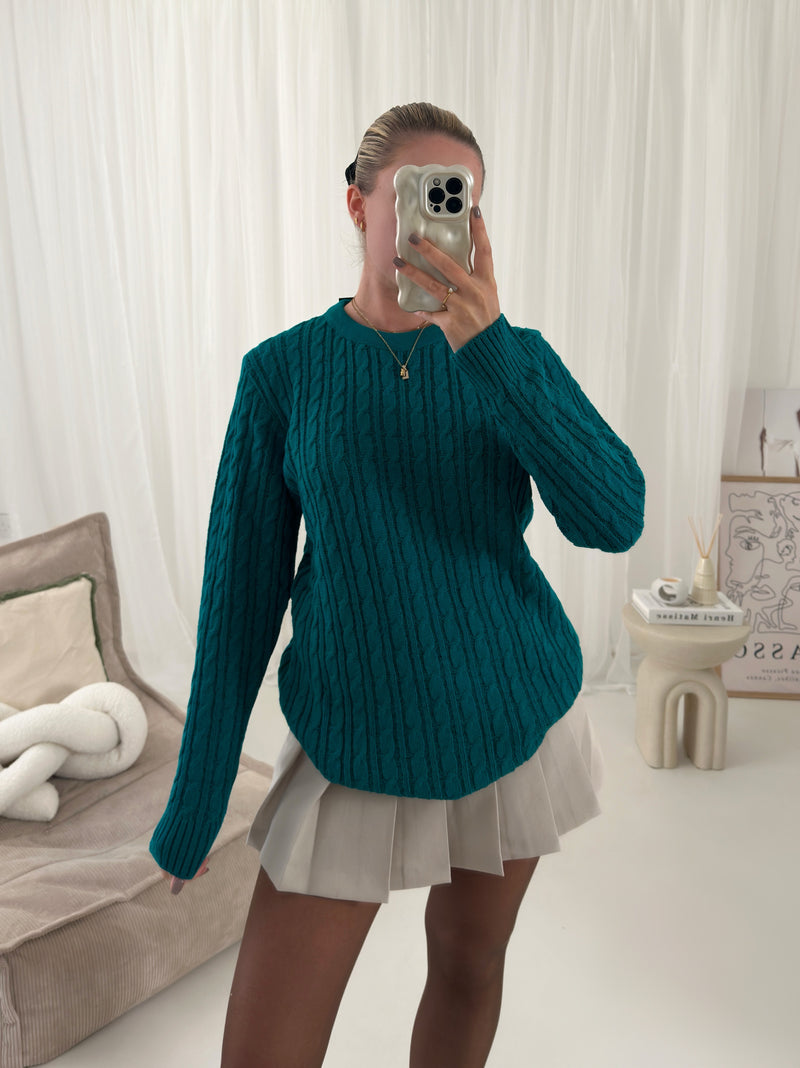 Josie Round Neck Long Sleeved Ribbed Jumper Top