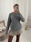 Josie Round Neck Long Sleeved Ribbed Jumper Top