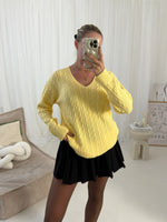 Vera V Neck Long Sleeved  Ribbed Jumper Top