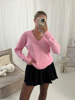 Vera V Neck Long Sleeved  Ribbed Jumper Top