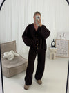 Allure Button Cardigan Flared Two Piece Lounge Set