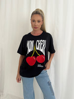 "MON CHERRY" Slogan T-Shirt