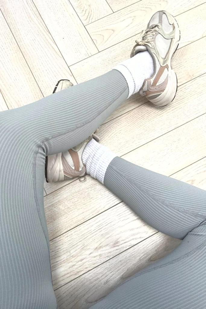 High Waist Thick Seamless Ribbed Stretchy Leggings