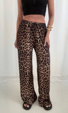 Roxy Leopard Animal Print Wide Leg Palazzo Trousers