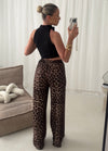 Roxy Leopard Animal Print Wide Leg Palazzo Trousers