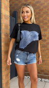 OMG Fashion Denim Corset Oversized Tshirt