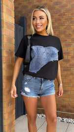 OMG Fashion Denim Corset Oversized Tshirt