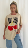 "MON CHERRY" Slogan T-Shirt