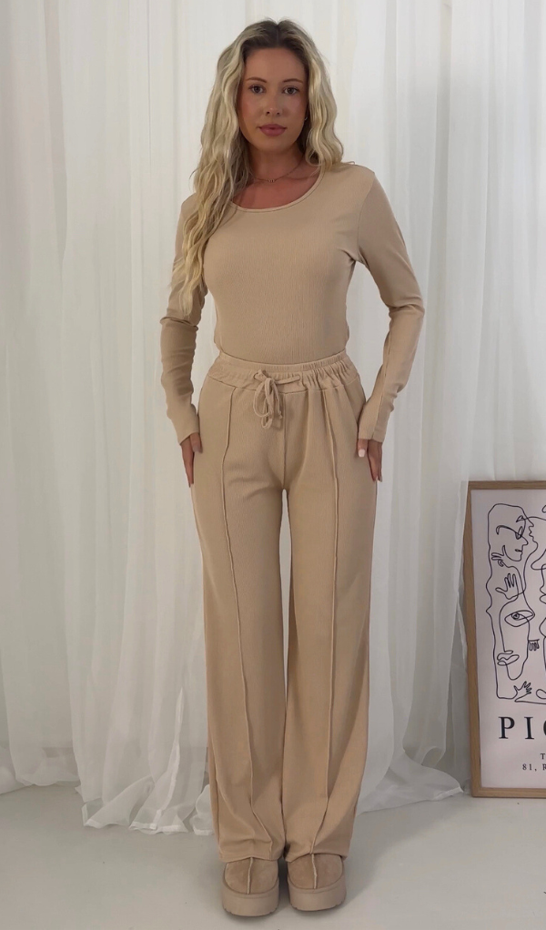 Lorna Long Sleeved Bodysuit & Trouser Two Piece Set