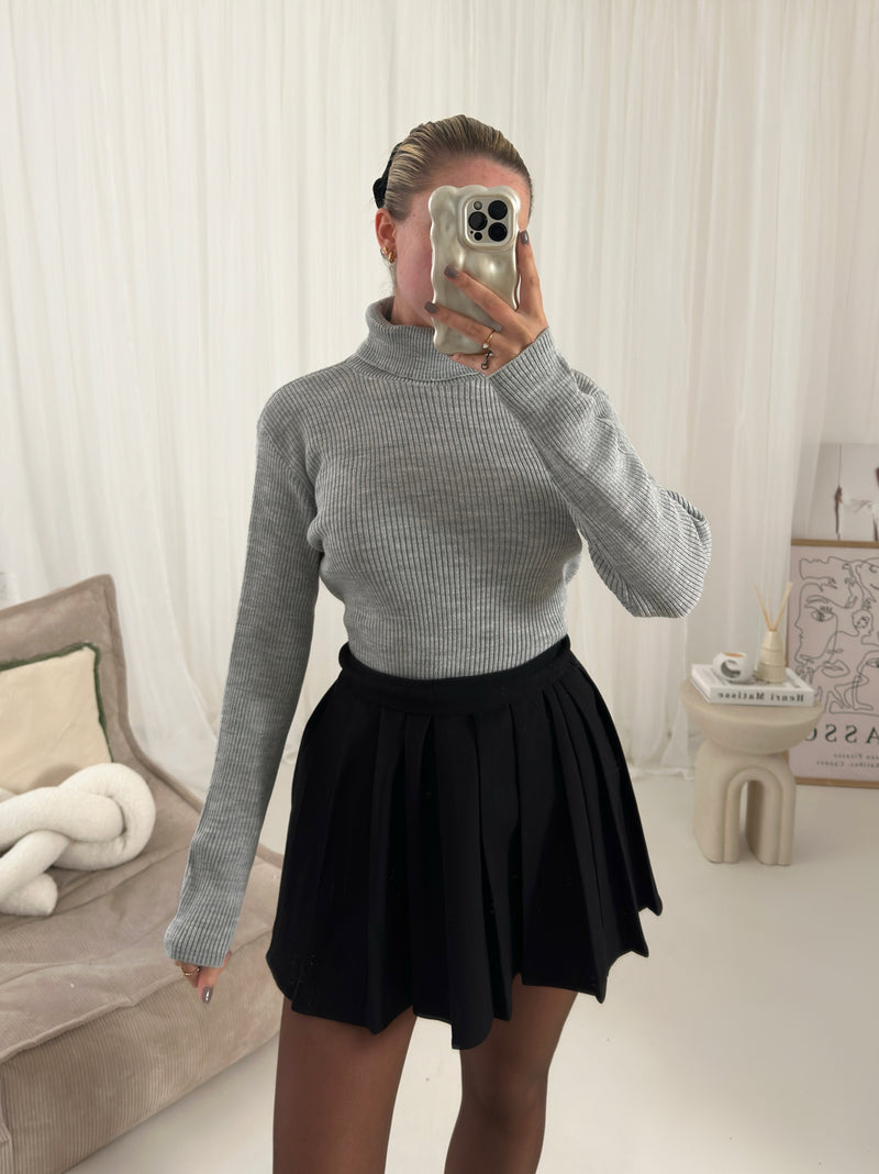 Anya Roll Neck Ribbed Top Jumper