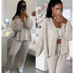 The 4 Button Knitted Cardigan Trouser Co-ord Two Piece