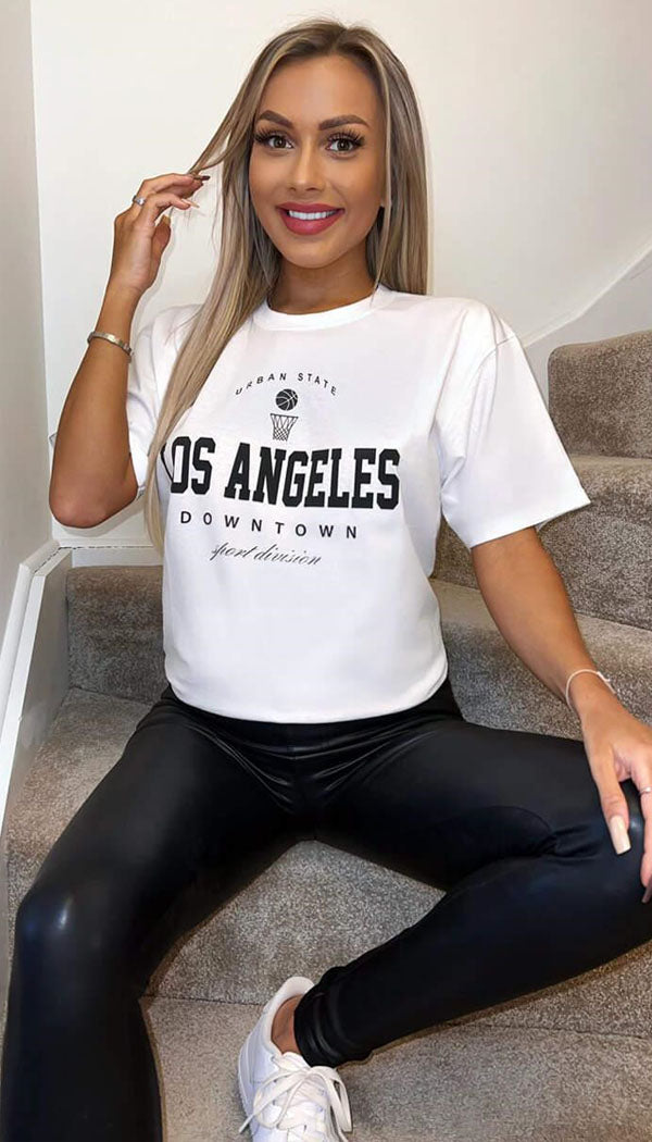 " LOS ANGELES " Oversized T-Shirt - omgfashion.com