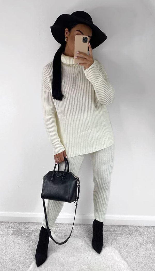 Chunky Ribbed Roll Neck Legging Co-ord Set