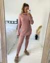 Knitted Roll Neck Ribbed Two Piece Set
