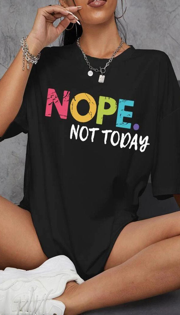 Rainbow NOPE Slogan T-shirt