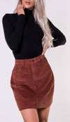 Long Sleeved Ribbed Polo Neck Top (50% OFF SALE) - omgfashion.com