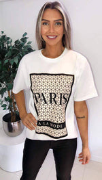 " PARIS A LA MODE " Oversized T-Shirt - omgfashion.com