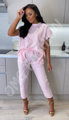The Boxy Short Sleeved Round Neck Two Piece Loungewear Tracksuit - omgfashion.com