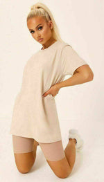 Oversized Jersey T-Shirt Dress - omgfashion.com