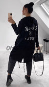 " ROCK AND ROLL " Oversized Hoodie - omgfashion.com