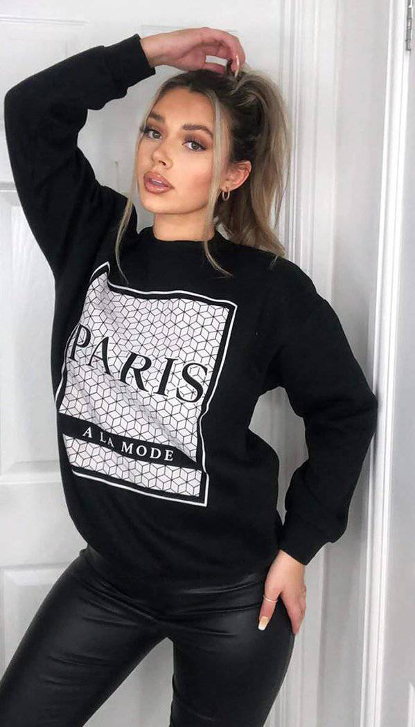 Sweatshirt - "Paris A La Mode" - omgfashion.com
