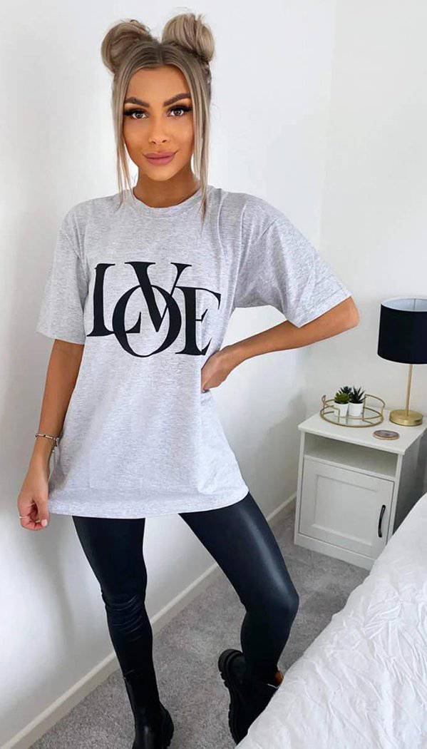 "LOVE" Short Sleeved T-shirt - omgfashion.com