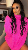 Neon Roll Neck Jumper Dress (MORE THAN 50% OFF SALE WAS £35) - omgfashion.com