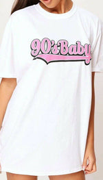 " 90's Baby" Oversized T-Shirt - omgfashion.com