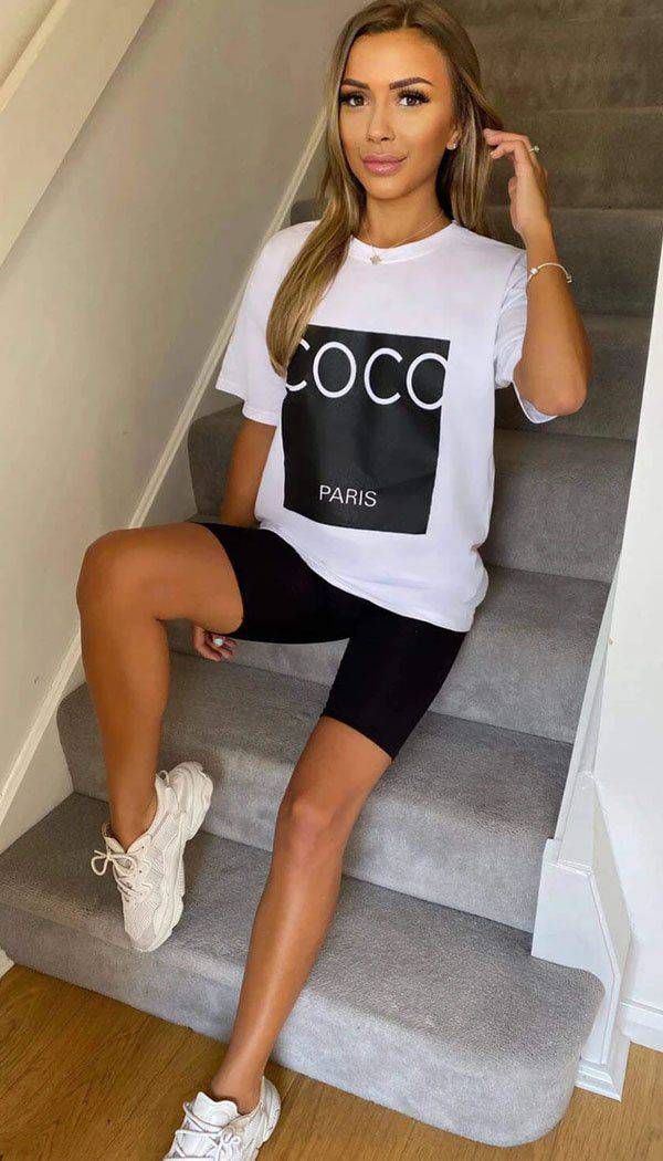 " COCO PARIS " Oversized T-Shirt - omgfashion.com