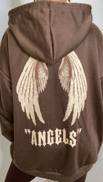 Slogan Oversized 'ANGELS' Wing Hoodie - omgfashion.com