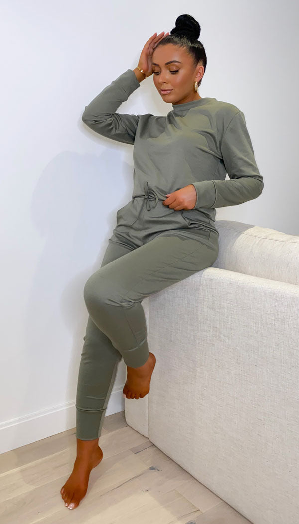 Womens Ladies Long Sleeve Plain Lounge Wear Set Casual Comfy Two Piece  Tracksuit