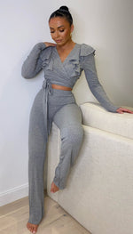 Tied Front Flared Two Piece Set - omgfashion.com